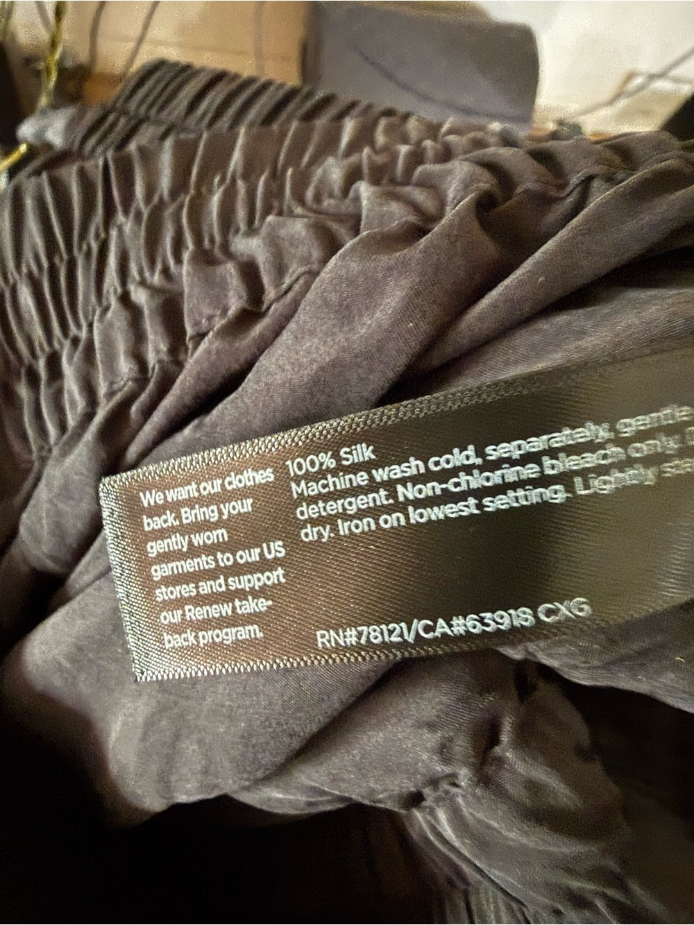 Eileen Fisher Black Wide-Leg Cargo Drawstring Pants Petite Large 100% Silk - Picture 3 of 11